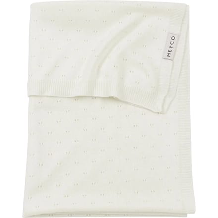 Meyco Baby Ajour ledikant deken - bamboe - offwhite - 100x150cm - 0.3 TOG
