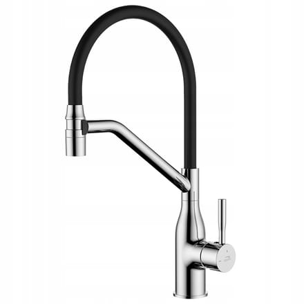 Kuchinox Colina Serie - Keukenkraan - Chroom/Zwart - Elastische Uitloop