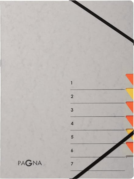 Sorteermap Pagna Easy - A4 - 7 tabs - geel/oranje