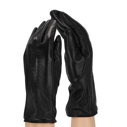 Leren handschoenen dames - Zwart/Cognac - Zwart / M/L
