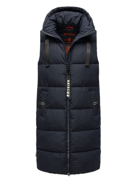 Navahoo dames lange bodywarmer Schnuffelchen – Warm & Stijlvol met Capuchon