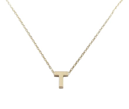 Gouden ketting met T hanger