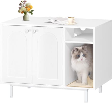 Core® Kattenbak Kast - Kattenhuis - Kattenmand - Wit - 50cm x 80cm x 61cm