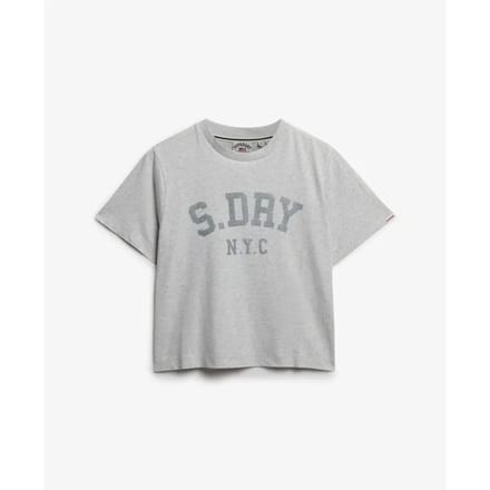 Superdry Athletic Essentials Losse T-shirt Light Grey Grootte: 34