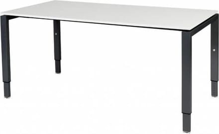 Verstelbaar Bureau - Domino 160x80 wit - zwart frame