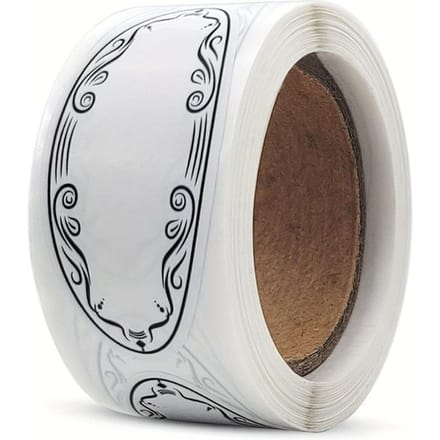 1 Rol Ovale Witte Beschrijfbare Etiketten met Voedselclassificatie-etiketten, Bliketiketten 1 roll white