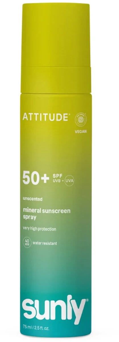 ATTITUDE SUNLY Zonnebrandspray SPF50 ongeparfumeerd ECO - duurzaam