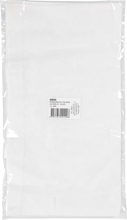 Tas met lang hengsel, afm 38x42 cm, 130 gr, wit, 1 stuk