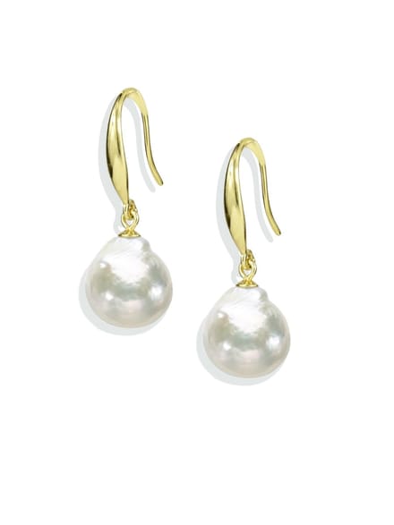 PROUD PEARLS gouden oorbellen met grote barok parels - size M