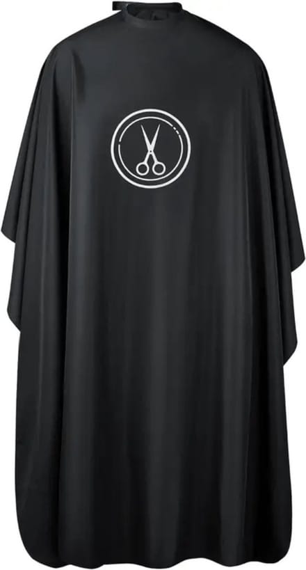 Nivard Baardschort - Beard Bib - Scheerschort - Baard Cape - Kappersmantel - Kapmantel - Zwart