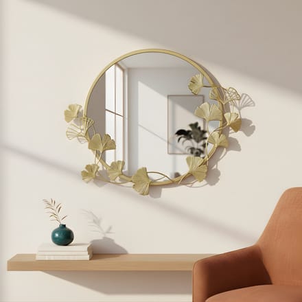 Ronde wandspiegel met decoratieve lijst SOL, Ø 50 cm
