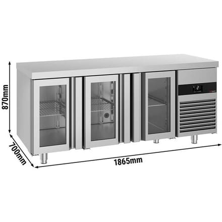 GGM Gastro Kühltisch PREMIUM - 1860x700mm - mit 3 Glastüren