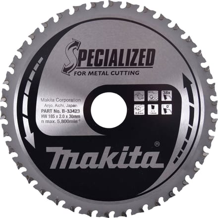 Makita 185 x 30 mm 38-tands Cirkelzaagblad Staal | Specialized - B-33423