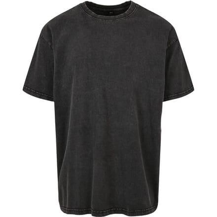 Build your Brand Acid Washed Heavy Oversize Tee BY189 - Black - S