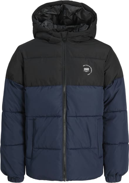 Jack & Jones Maze Logo Hood Puffer Jas Junior - Maat 152