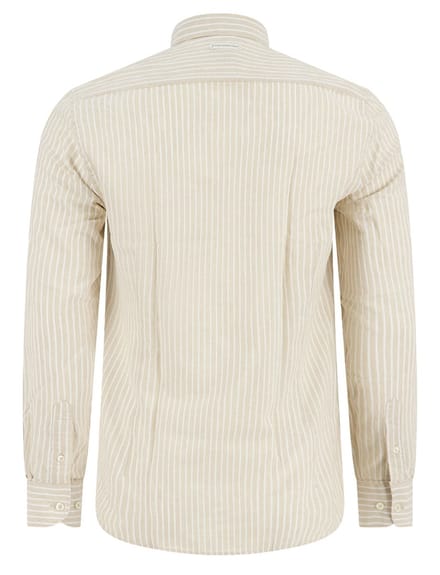 overhemd lange mouw beige strepen A Fish Named Fred semi-wide collar