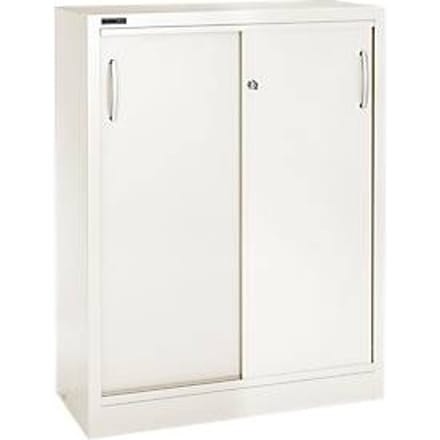 Schäfer Shop Select Schuifdeurkast, 3 ordnerhoogten, B 1200 mm, wit RAL 9003