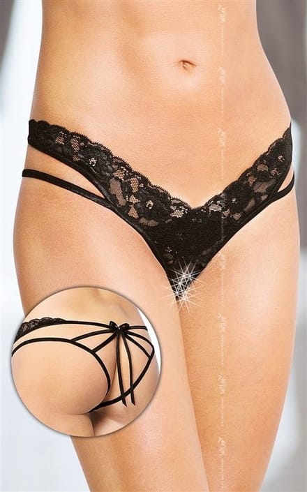 Softline- kanten string- zwart S/M