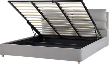 BATILLY - Tweepersoonsbed - Lichtgrijs - 180 x 200 cm - Fluweel