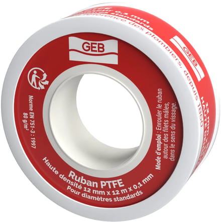 Pool hoge dichtheid PTFE-tape | 12 mm x 12 m x 0,1 mm - GEB