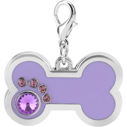 Legering Huisdier ID Tag Hond Kat Dier Naam Identificatie Hanger Botvorm (Paars) white