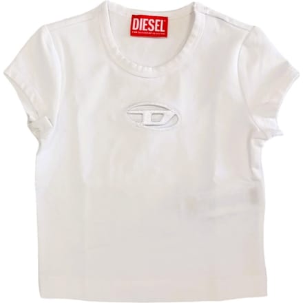 Diesel - T-shirt Bianca K100 Logo gesneden J01830 0AFAA