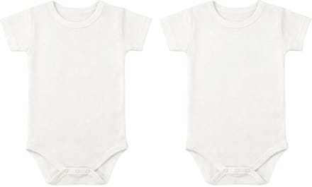 Little Angel - 2 Premium Cotton t-shirt-rompers - Wit - 18 mnd