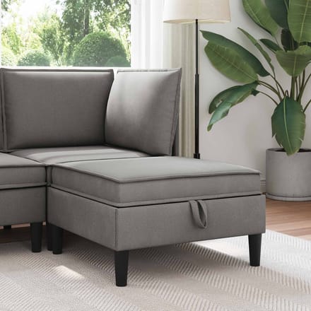 vidaXL - Sofa - Kruk - met - Opbergruimte - Donkergrijs - Fluweel