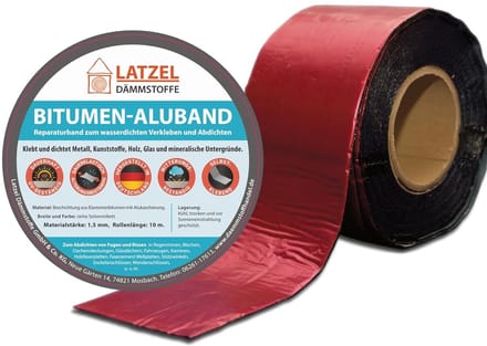 Bitumen Aluminium Tape - Waterdichte Afdichting - Dak Reparatie - Weerbestendig Elastisch - 50mm x 10 Meter - rood