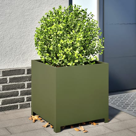 vidaXL - Plantenbak - 50x50x50 - cm - staal - olijfgroen