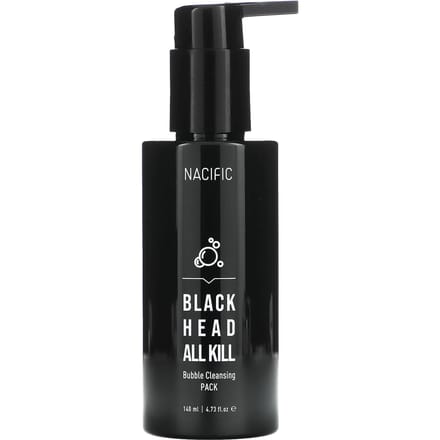 Nacific, Blackhead All Kill, Masque Nettoyant Moussant, 4,73 fl oz (140ml) black