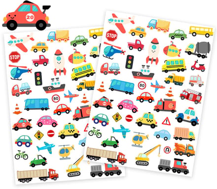 Voertuigen Stickers - 2 Grote Stickervellen - Stickers Auto's - Stickers Jongens