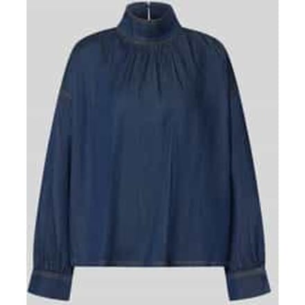 relaxed fit jeansblouse van mix van katoen en lyocell