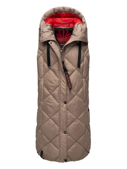 Navahoo lange dames bodywarmer Schnuckel – Modern & Met Capuchon