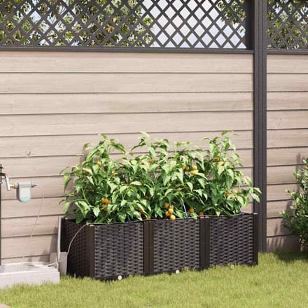 vidaXL - Plantenbak - 3 - st - Bruin - 120 - x - 40 - x - 37,5 - cm - PP