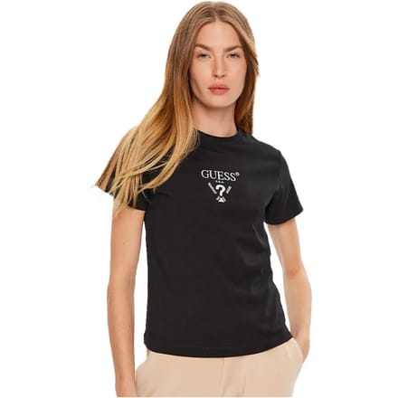 Crew Neck Graphic Tee Short Sleeve Wo - Black Shirts