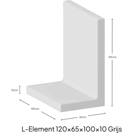 L-Element 120x65x100x10cm Zichtbeton