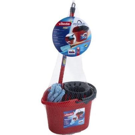Vileda speelgoed dweil met kleine emmer - 22 cm - Rood