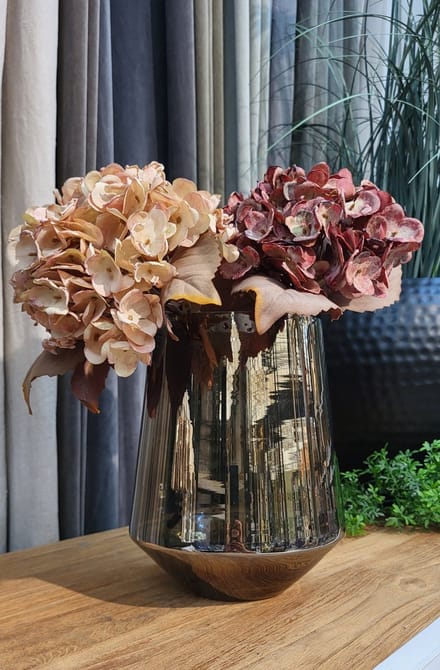 Countryfield Vaas Wivina glas L18B18H23CM d.grijs