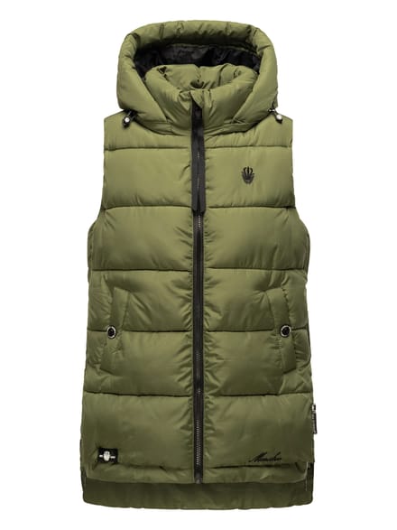 Marikoo dames gewatteerd vest – Zarinaa, licht met afneembare capuchon