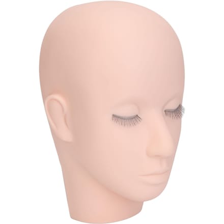 Wimper Mannequin Hoofd 3 Lagen Hoge Dichtheid Wimperextensions Make-up Oefenhoofd Ingebed Gelaagd beige