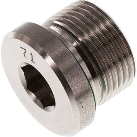 Plug M22 X 1.5 RVS FKM met binnenzeskant 400 bar (5620.0psi)