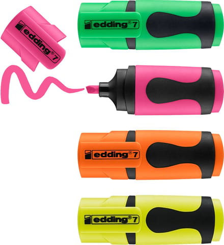 Markeerstiften - Mini - Edding 7 - Pastel Colours - Set 4 kleuren