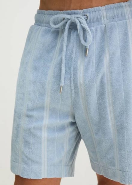 MARC O'POLO Relaxte shorts van gestreepte badstof. Medium
