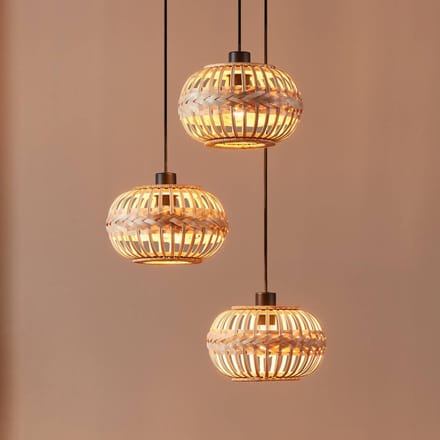 EGLO Amsfield 1 Hanglamp - E27 - Ø 48 cm - Zwart|Hout