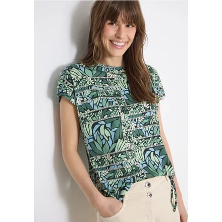 Shirt met korte mouwen en patchworkprint