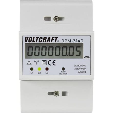 VOLTCRAFT DPM-314D DPM-314D kWh-meter 3-fasen Digitaal 100 A Conform MID: Nee 1 stuk(s)