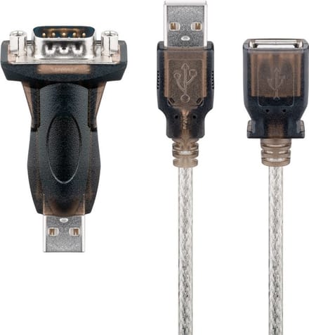Goobay USB Serial RS232 Converter Mini, Transparent 1.5 m