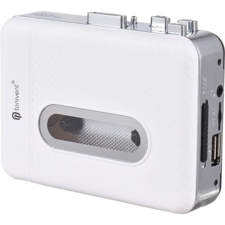 TONIVENT Cassette naar MP3-converter Cassette naar MP3-kaartspeler U Disk Tape Recorder naar MP3 wit