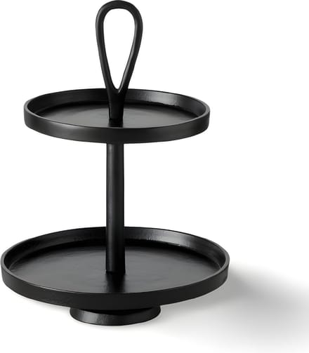 Etagere Zwart Modern 2 laags 36 cm